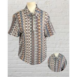 Vintage 90s Positano Charles Lapson Boho Retro Diamond Print Silver Ring Pull L